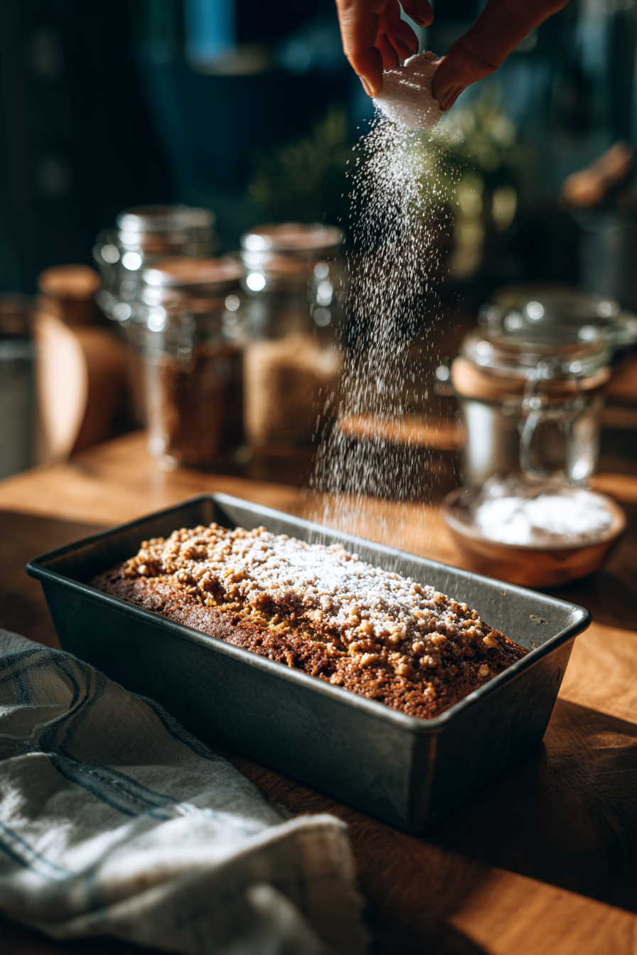 pumkin bread sprinkling walnut streusel